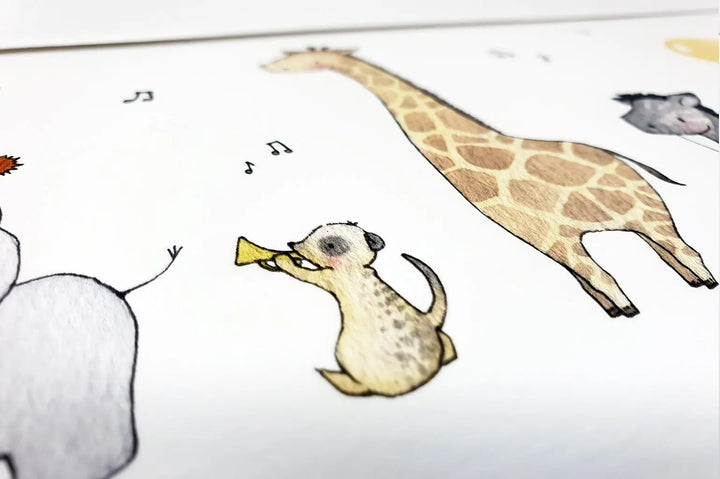 Picture "safari parade"-Nursery art-Daisy & Bump-Blue Almonds-London-South Kensington