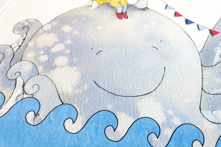 Picture "salty the octopus"-Nursery art-Daisy & Bump-Blue Almonds-London-South Kensington