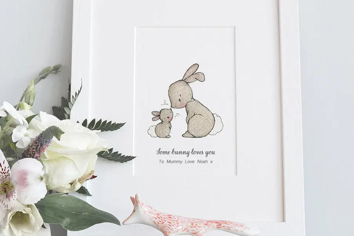 Picture "some bunny loves you"-Nursery art-Daisy & Bump-Blue Almonds-London-South Kensington