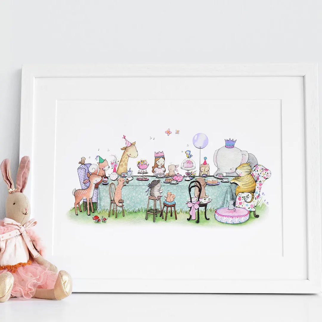 Picture "the enchanted tea party"-Nursery art-Daisy & Bump-Blue Almonds-London-South Kensington