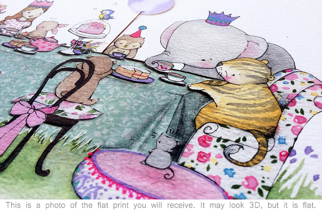 Picture "the enchanted tea party"-Nursery art-Daisy & Bump-Blue Almonds-London-South Kensington