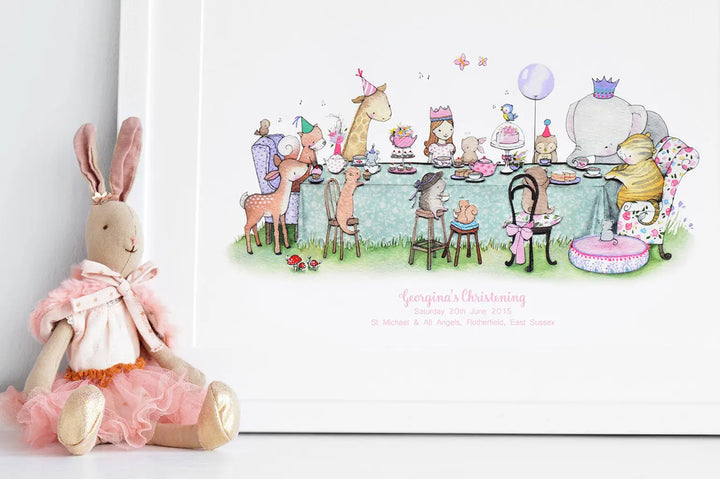Picture "the enchanted tea party"-Nursery art-Daisy & Bump-Blue Almonds-London-South Kensington