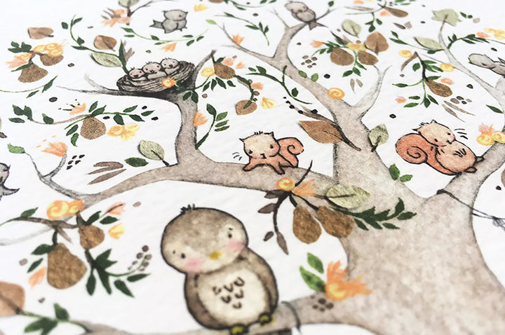 Picture "the pear tree" neutral-Nursery art-Daisy & Bump-Blue Almonds-London-South Kensington