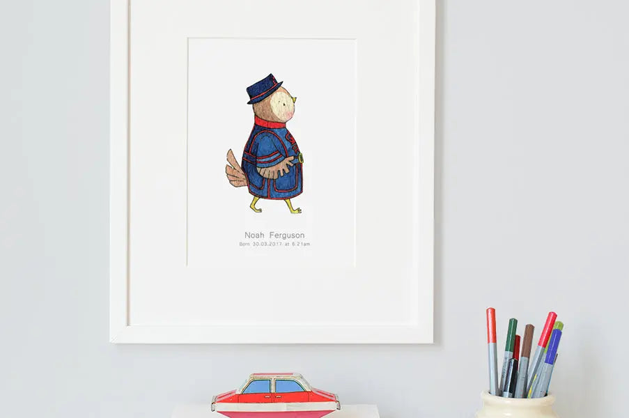 Picture "tower of london guard"-Nursery art-Daisy & Bump-Blue Almonds-London-South Kensington