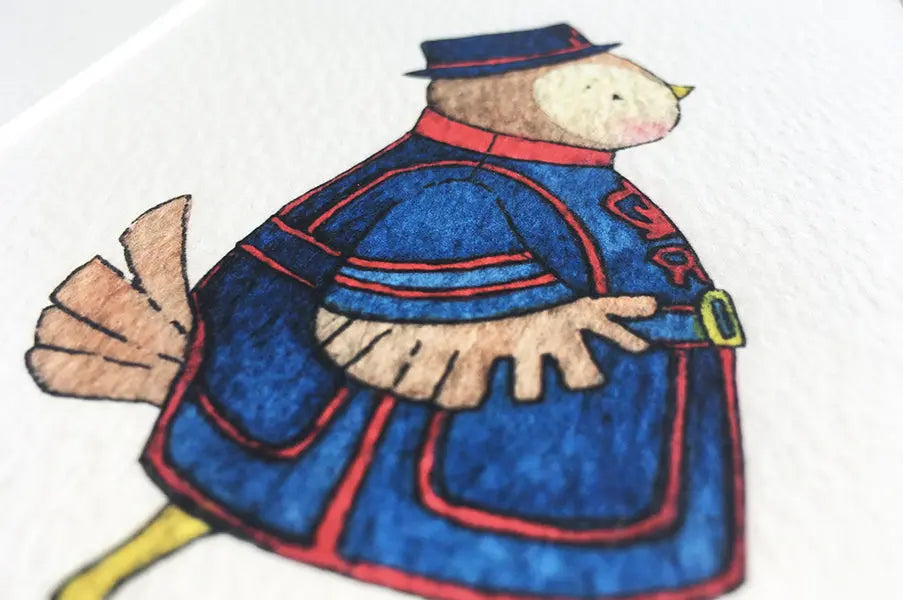 Picture "tower of london guard"-Nursery art-Daisy & Bump-Blue Almonds-London-South Kensington