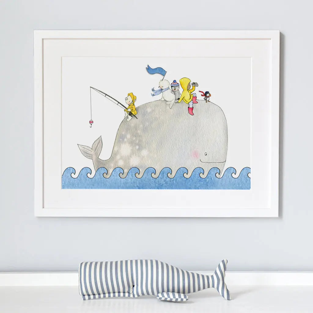 Picture "whale"-Nursery art-Daisy & Bump-Blue Almonds-London-South Kensington