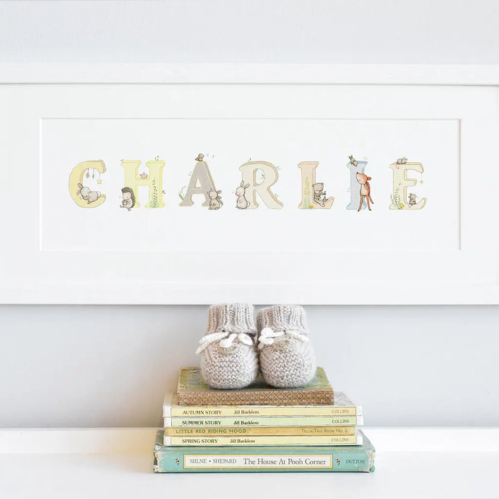Picture "woodland name" neutral-Nursery art-Daisy & Bump-Blue Almonds-London-South Kensington