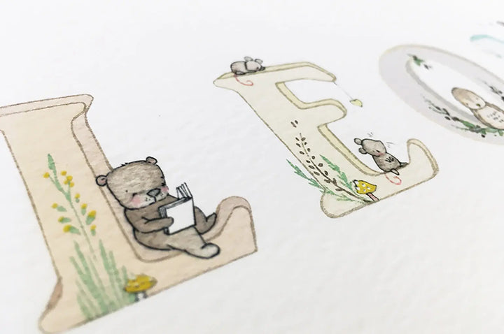 Picture "woodland name" neutral-Nursery art-Daisy & Bump-Blue Almonds-London-South Kensington