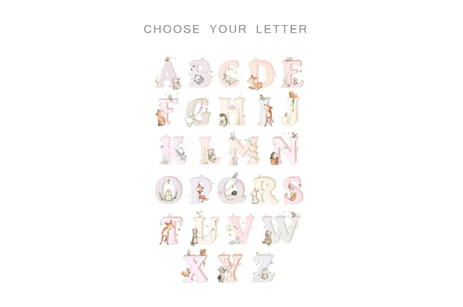 Picture "woodland name" pink-Nursery art-Daisy & Bump-Blue Almonds-London-South Kensington