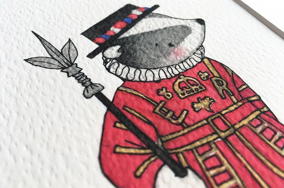 Picture set of 6 "british guards"-Nursery art-Daisy & Bump-Blue Almonds-London-South Kensington