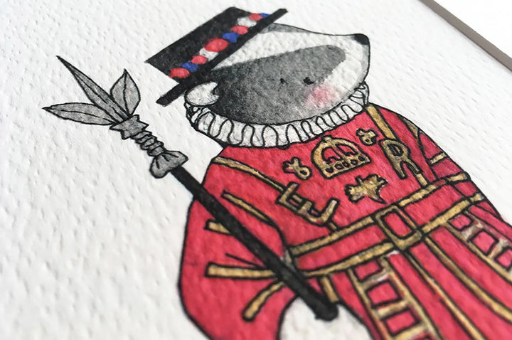 Picture set of 6 "british guards"-Nursery art-Daisy & Bump-Blue Almonds-London-South Kensington