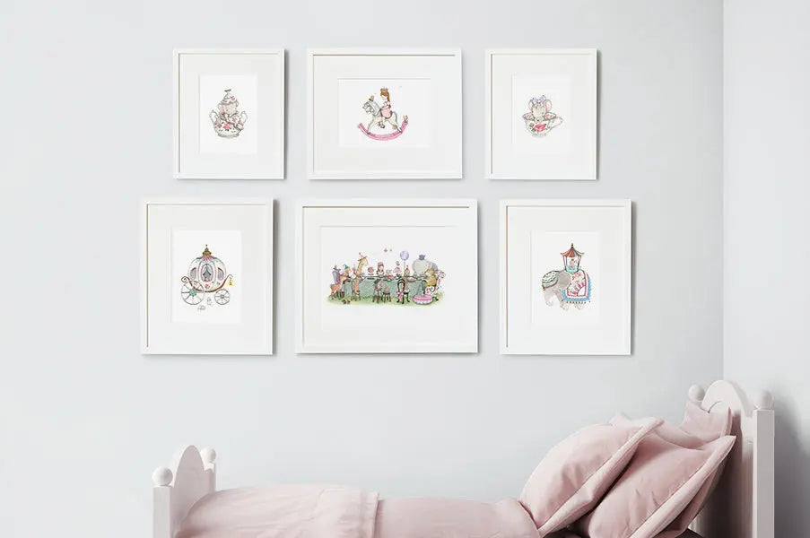 Picture set of 6 "enchanted tale"-Nursery art-Daisy & Bump-Blue Almonds-London-South Kensington