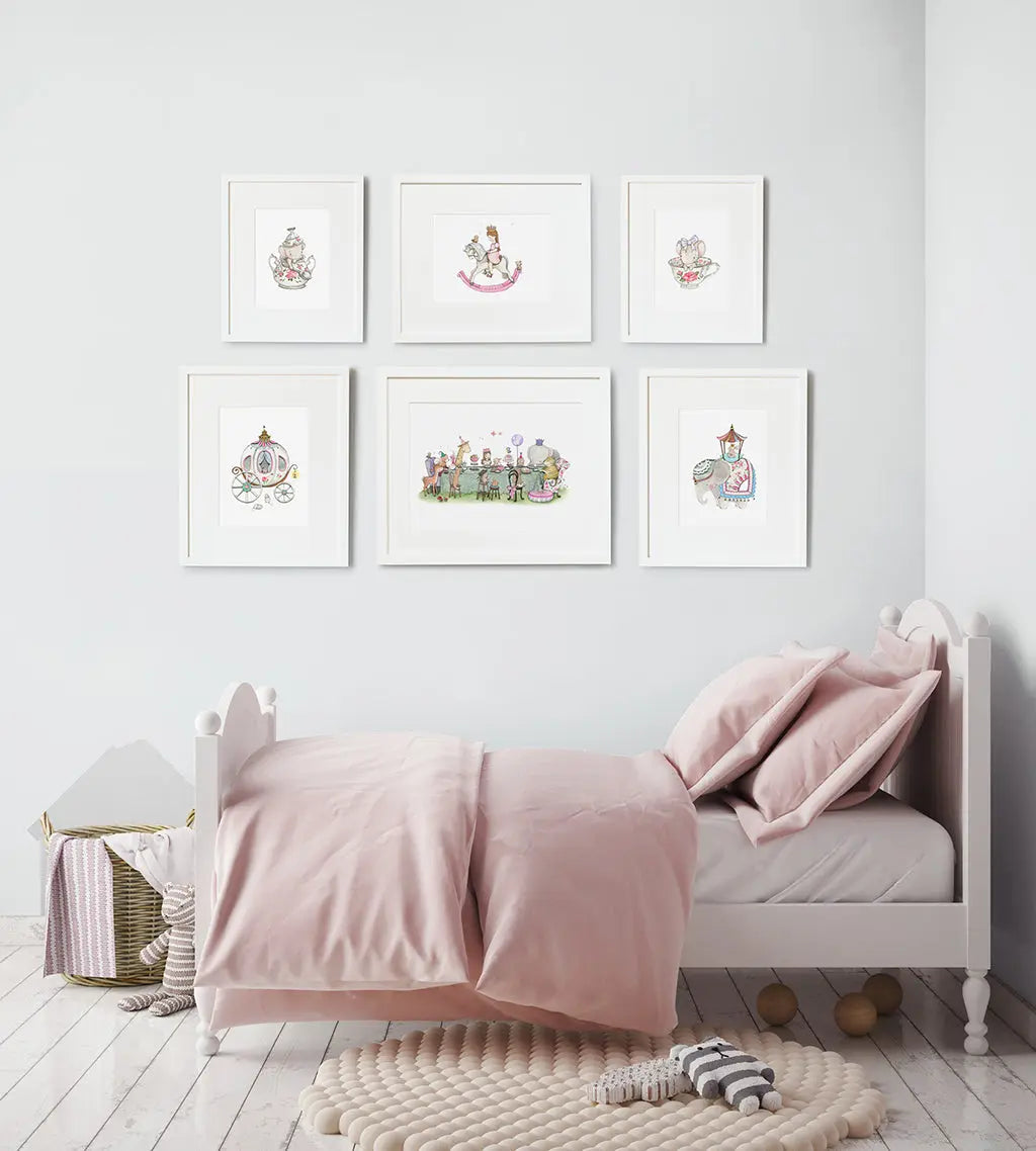 Picture set of 6 "enchanted tale"-Nursery art-Daisy & Bump-Blue Almonds-London-South Kensington