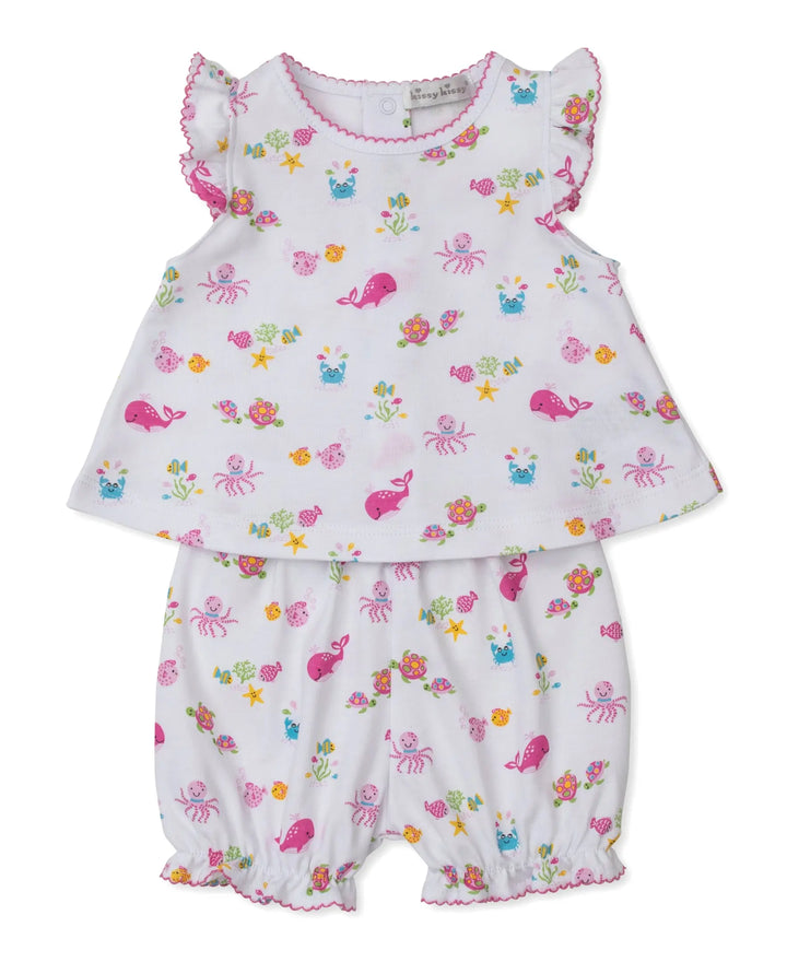 Blue Almonds Ltd Ocean Antics - Sunsuit Set PRT - Multi Pink Kissy Kissy