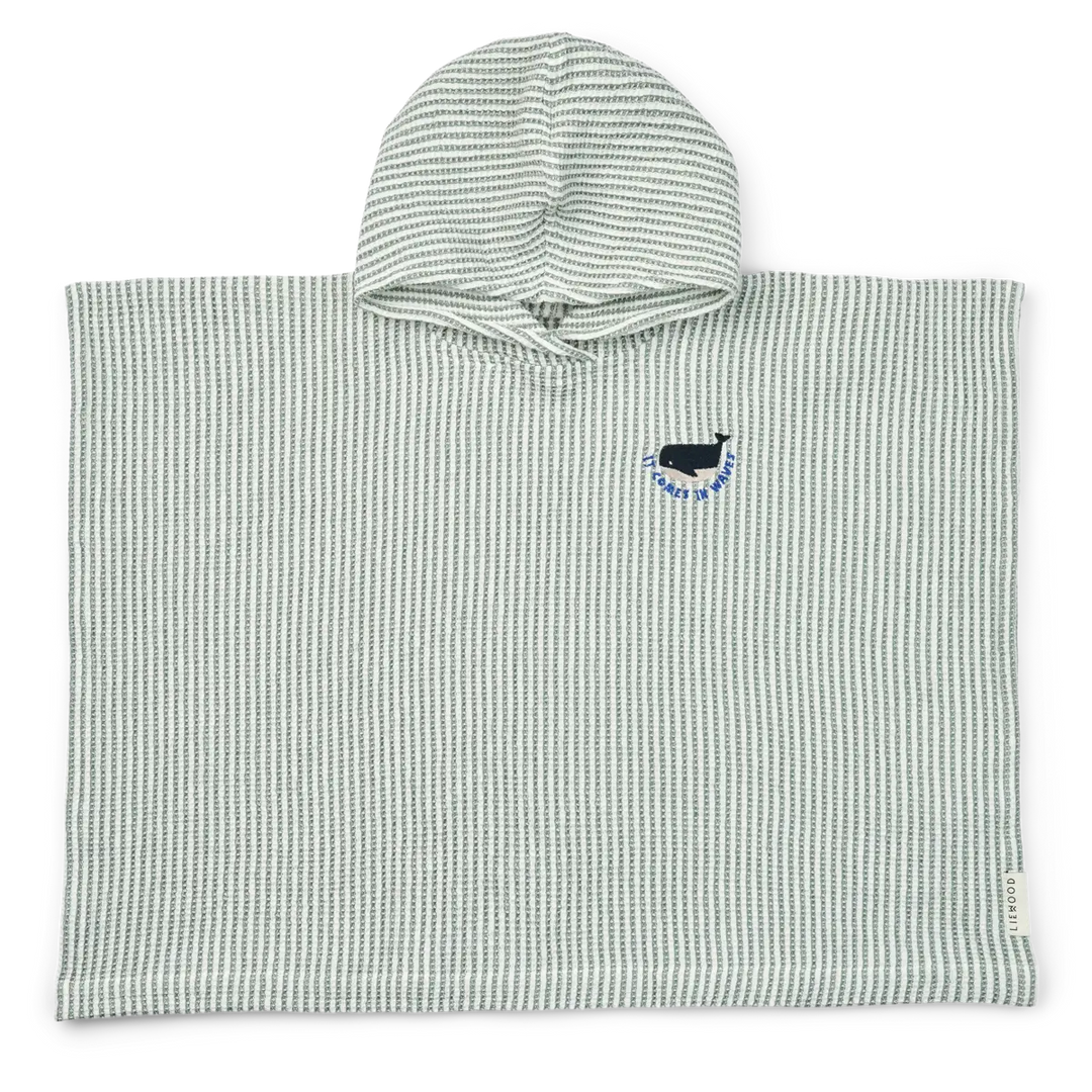 Blue Almonds Ltd Paco Poncho Embroidery - Y/D stripe Peppermint / Creme de la creme - UNISEX LIEWOOD