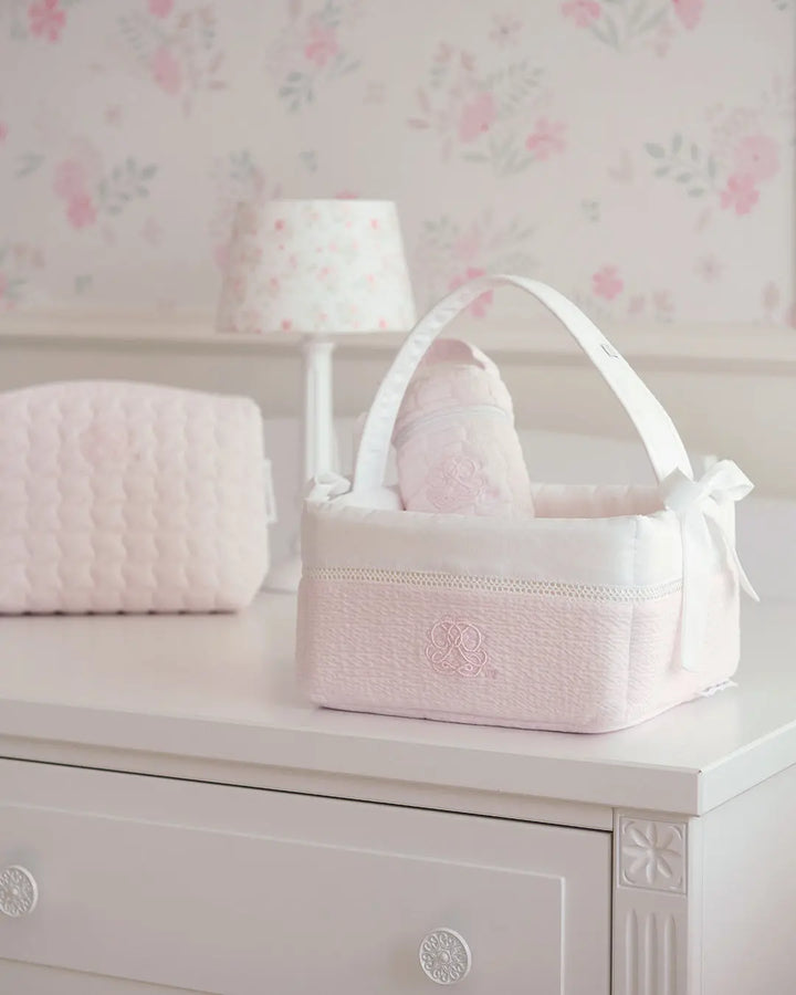 Blue Almonds Ltd Padded Vanity Basket - Cotton Pink Theophile & Patachou