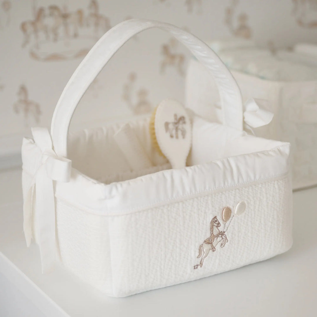Blue Almonds Ltd Padded Vanity Basket - Pink Garden Party Theophile & Patachou