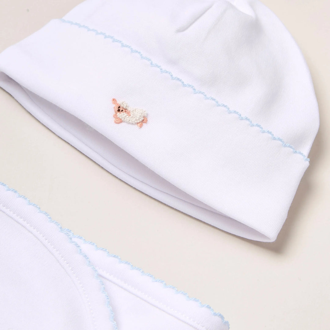 Blue Almonds Ltd Personalised Sheep Baby Gift Set – Blue Blue Almonds