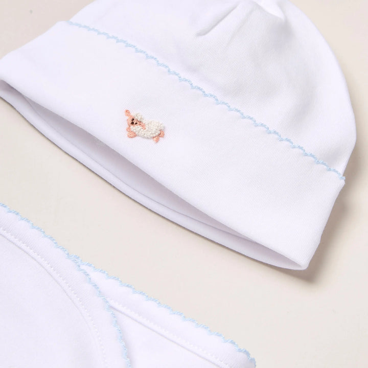 Blue Almonds Ltd Personalised Sheep Baby Gift Set – Blue Blue Almonds