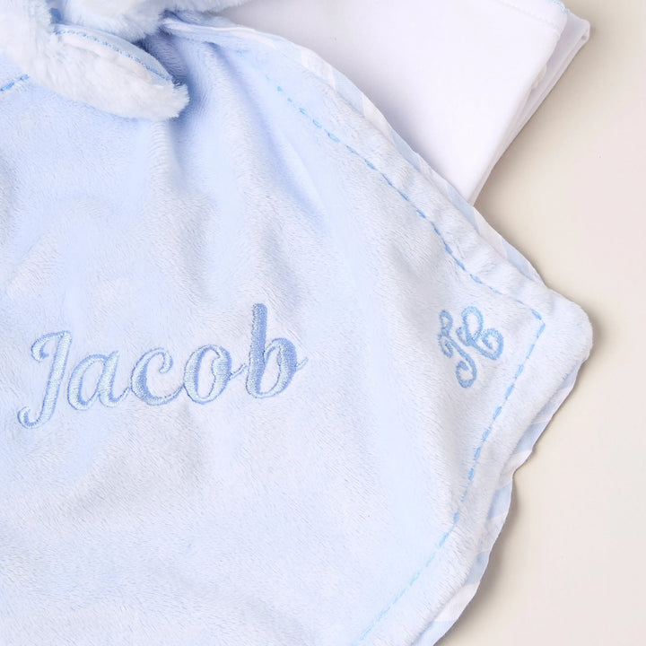 Blue Almonds Ltd Personalised Sheep Baby Gift Set – Blue Blue Almonds
