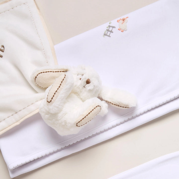 Blue Almonds Ltd Personalised Sheep Baby Gift Set – Grey Blue Almonds