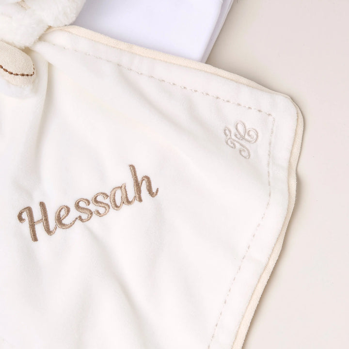 Blue Almonds Ltd Personalised Sheep Baby Gift Set – Grey Blue Almonds