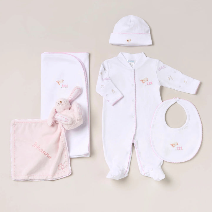 Blue Almonds Ltd Personalised Sheep Baby Gift Set – Pink Blue Almonds