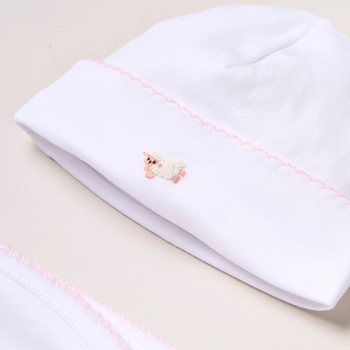 Blue Almonds Ltd Personalised Sheep Baby Gift Set – Pink Blue Almonds