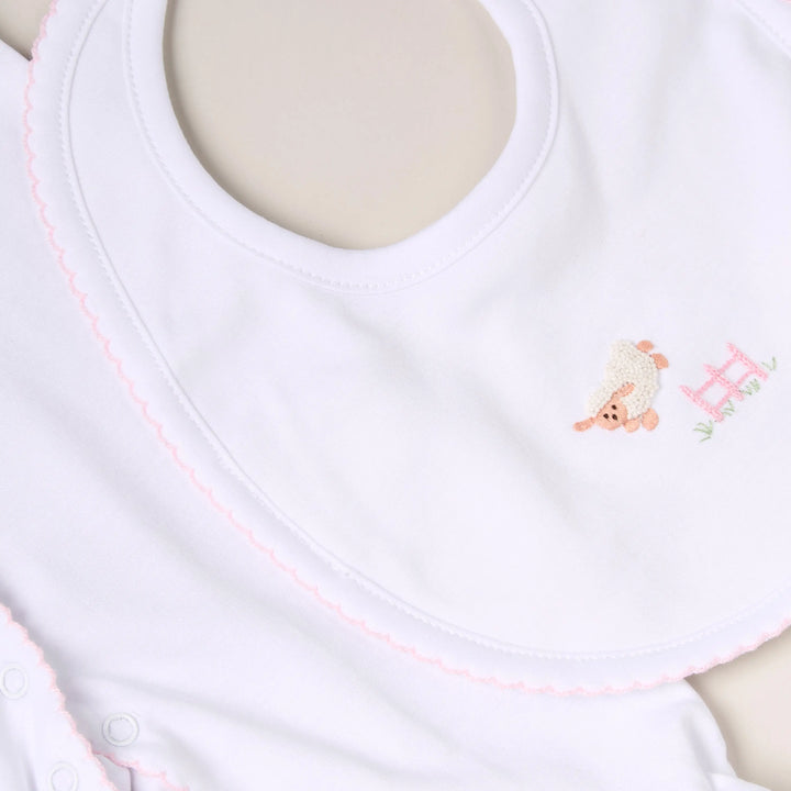 Blue Almonds Ltd Personalised Sheep Baby Gift Set – Pink Blue Almonds