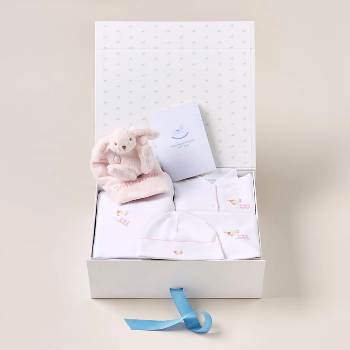 Blue Almonds Ltd Personalised Sheep Baby Gift Set – Pink Blue Almonds