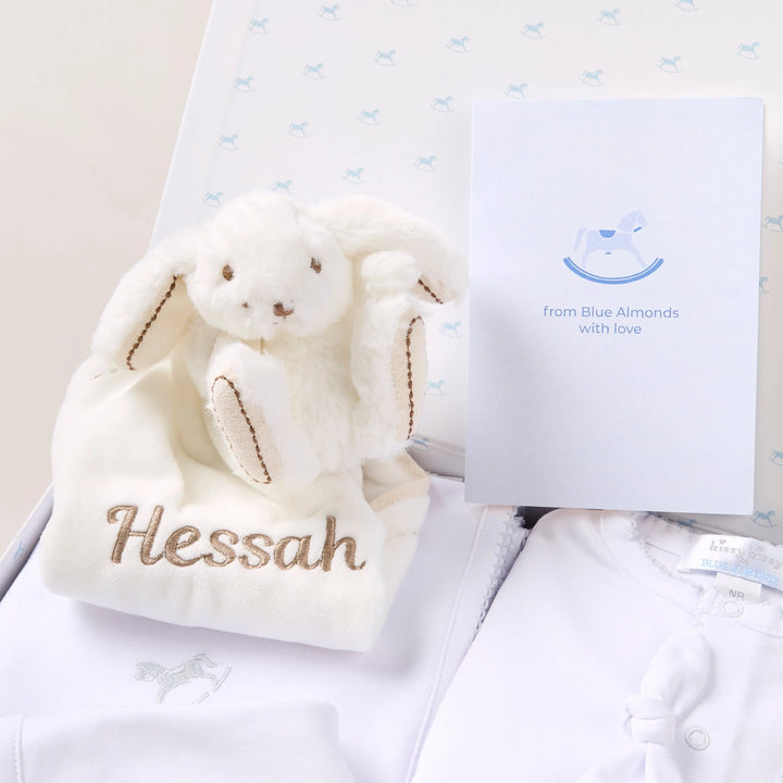 Blue Almonds Ltd Personalised Signature Baby Gift Set – Grey Blue Almonds x Kissy Kissy