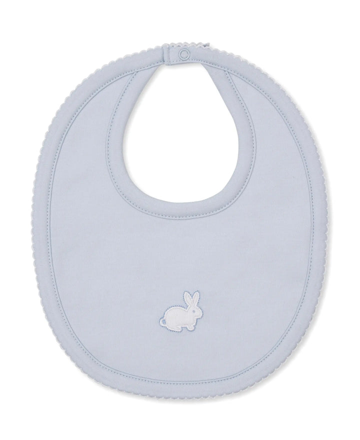 Blue Almonds Ltd Pique Twin Bunnies - Bib - Light Blue Kissy Kissy
