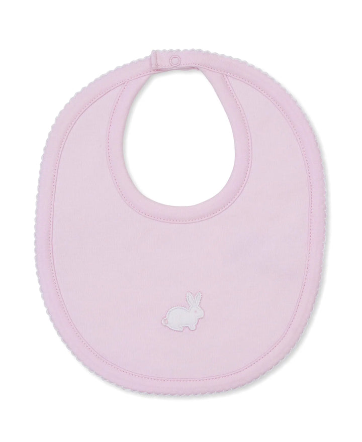 Blue Almonds Ltd Pique Twin Bunnies - Bib - Pink Kissy Kissy