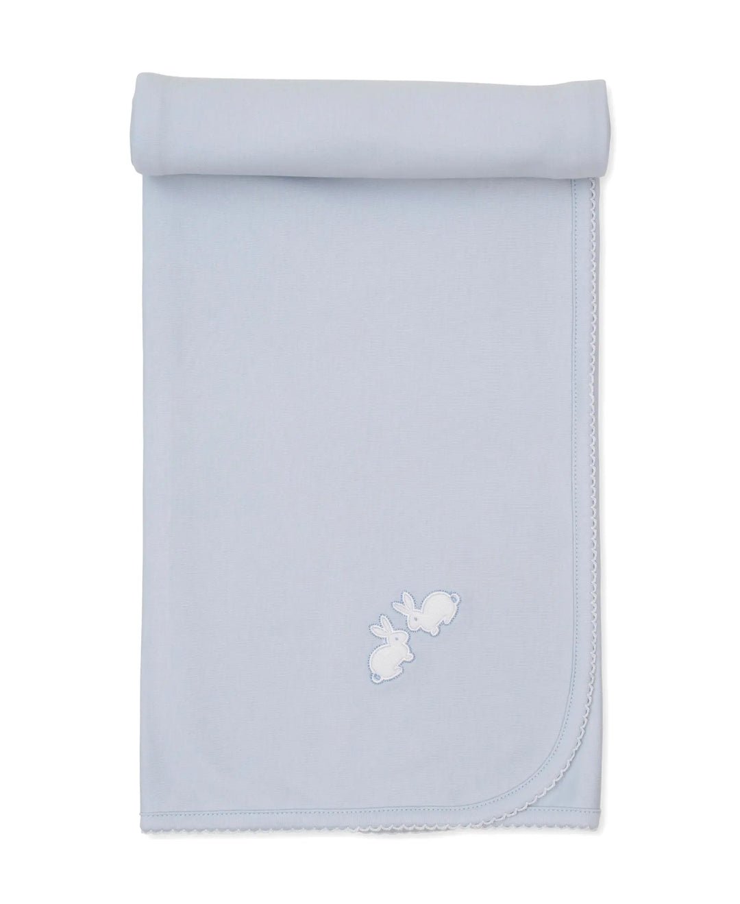 Blue Almonds Ltd Pique Twin Bunnies - Blanket - Light Blue Kissy Kissy