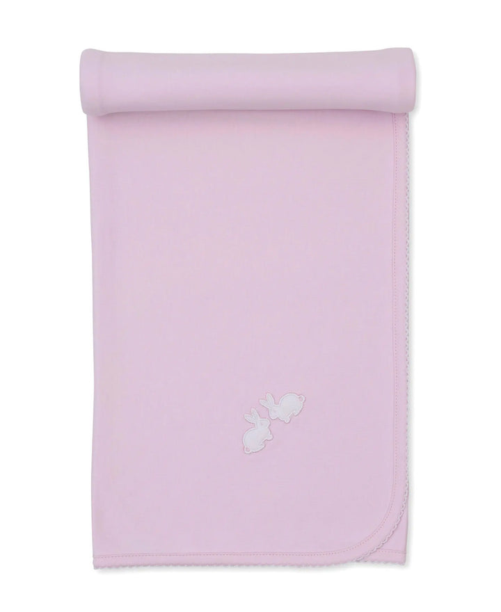 Blue Almonds Ltd Pique Twin Bunnies - Blanket - Pink Kissy Kissy