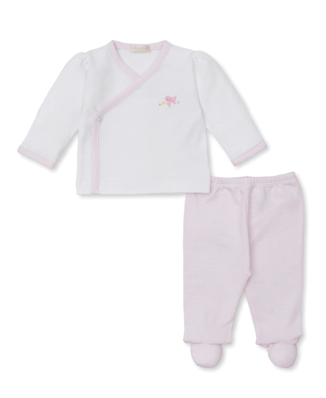 Blue Almonds Ltd Premier Playful Pups - Footed Pant Set HE Mix - White/Pink - GIRLS Kissy Kissy