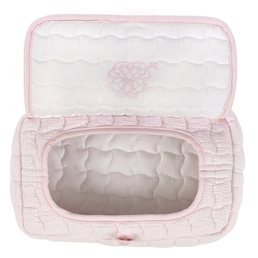 Blue Almonds Ltd Quilted Baby Wipes Cover - Cotton Pink Theophile & Patachou