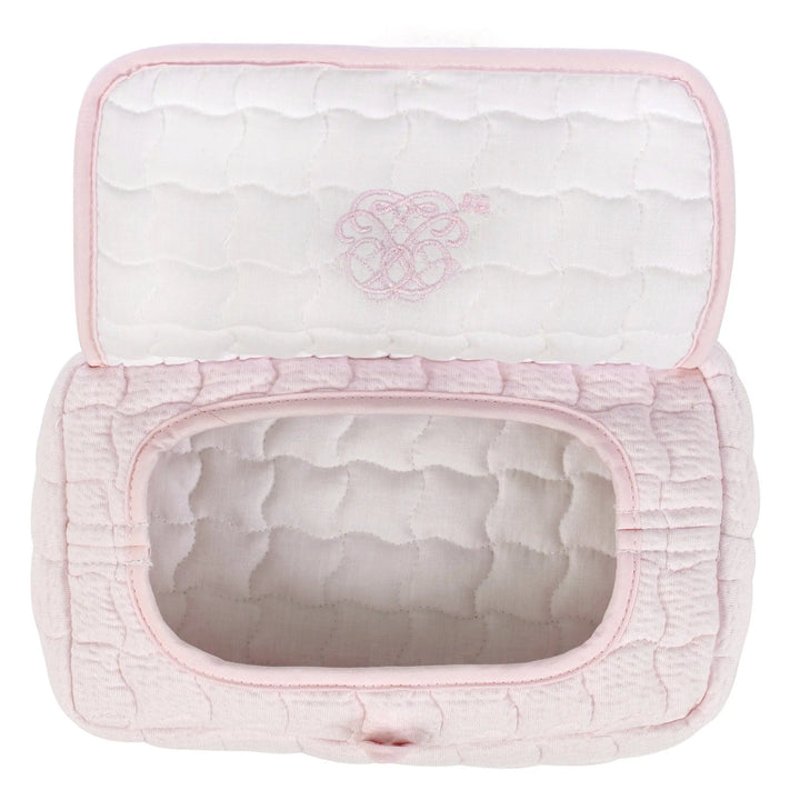 Blue Almonds Ltd Quilted Baby Wipes Cover - Cotton Pink Theophile & Patachou