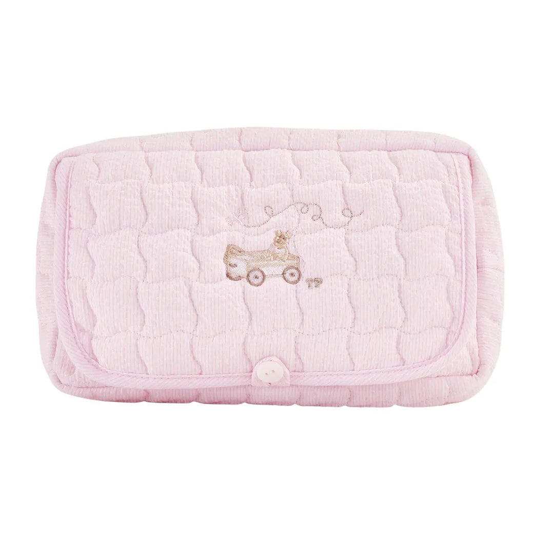 Blue Almonds Ltd Quilted Baby Wipes Cover - Pink Garden Party Theophile & Patachou