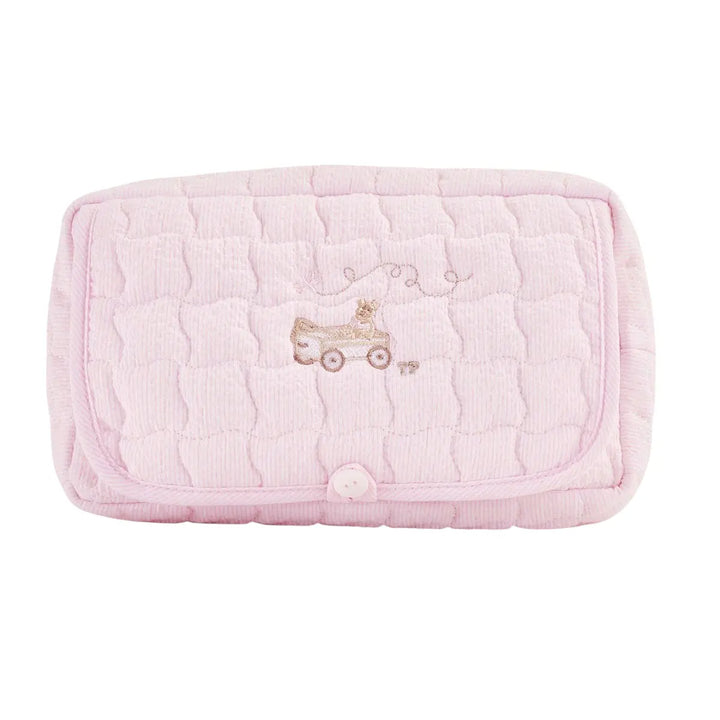 Blue Almonds Ltd Quilted Baby Wipes Cover - Pink Garden Party Theophile & Patachou
