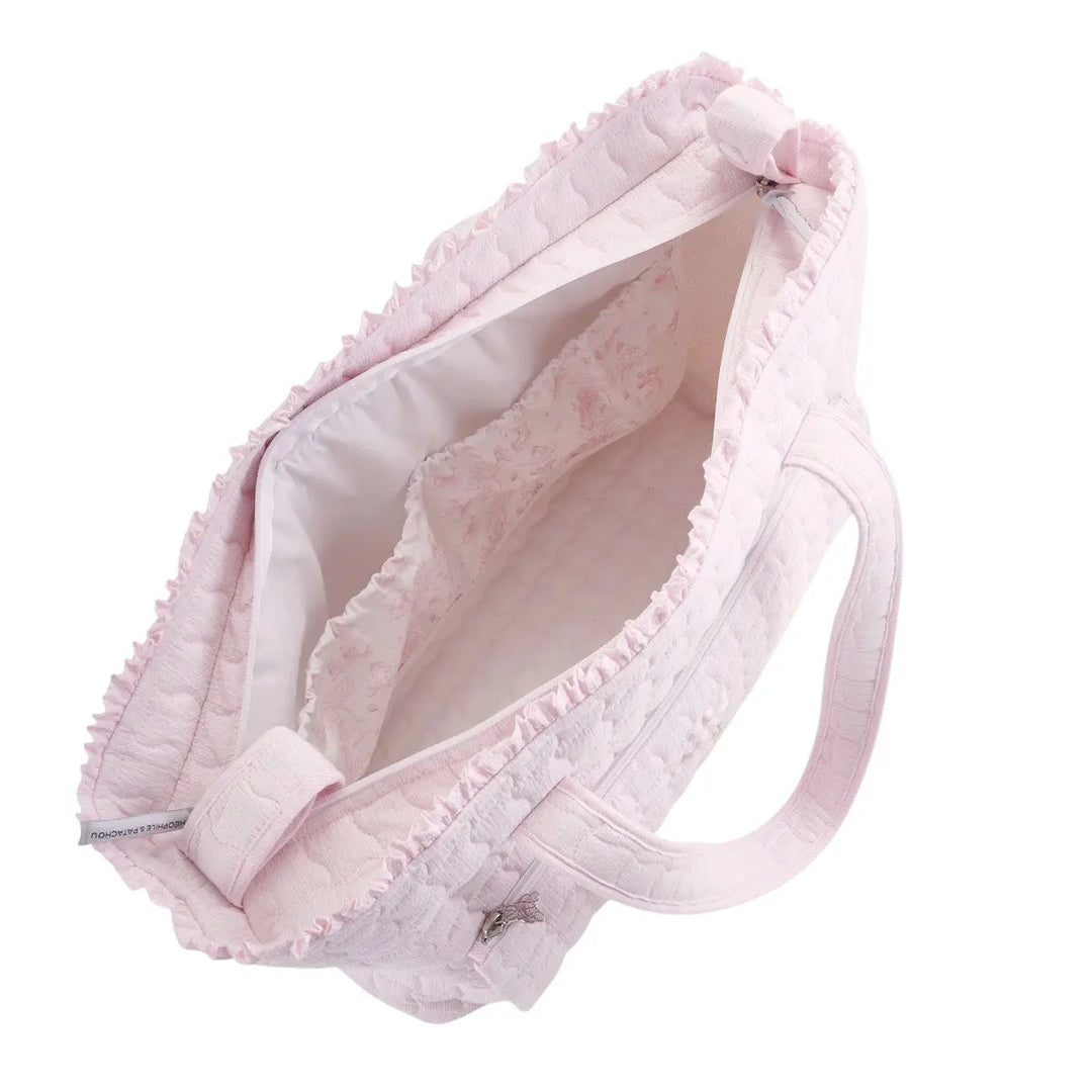 Blue Almonds Ltd Quilted Changing Bag & Mat - Pink Garden Party Theophile & Patachou