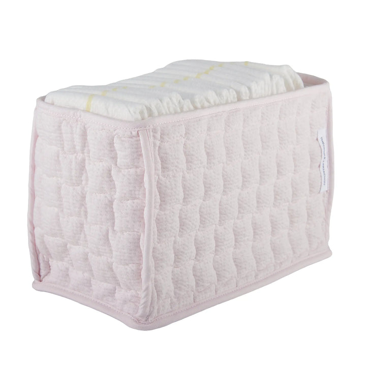 Blue Almonds Ltd Quilted Nappy Basket - Cotton Pink Theophile & Patachou