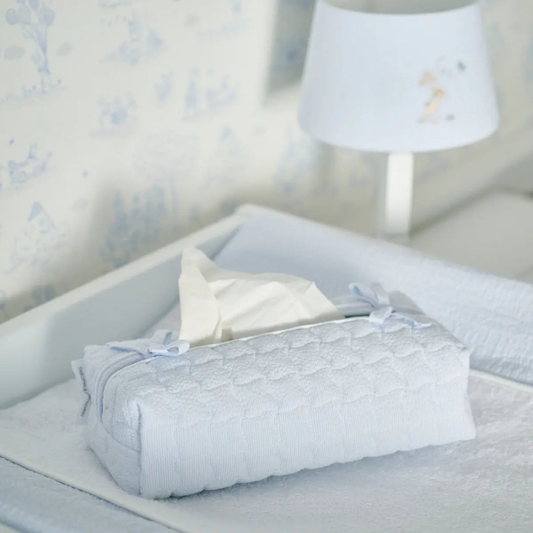Blue Almonds Ltd Quilted Tissue Box Cover - Blue Garden Party Theophile & Patachou