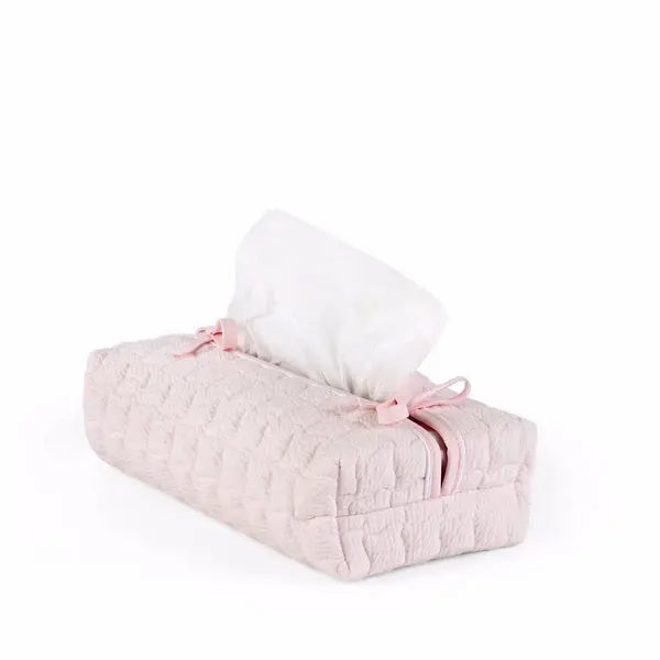 Blue Almonds Ltd Quilted Tissue Box Cover - Cotton Pink Theophile Patachou