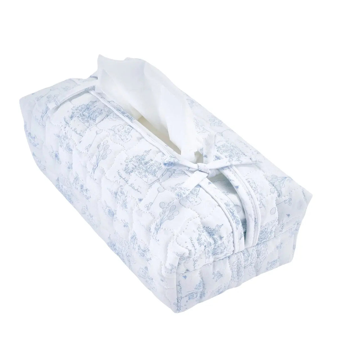 Blue Almonds Ltd Quilted Tissue Box Cover -Printed  Blue Garden Party Theophile & Patachou