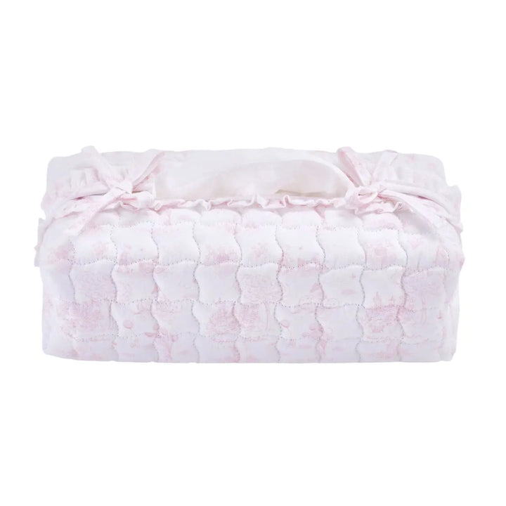 Blue Almonds Ltd Quilted Tissue Box Cover- Printed Pink Garden Party Theophile & Patachou