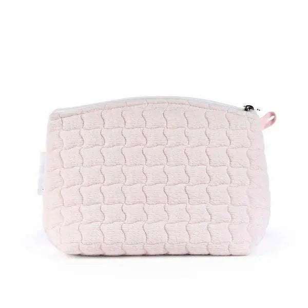 Blue Almonds Ltd Quilted Toiletry Bag - Cotton Pink Theophile Patachou
