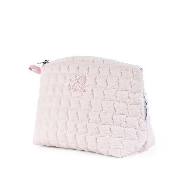Blue Almonds Ltd Quilted Toiletry Bag - Cotton Pink Theophile Patachou