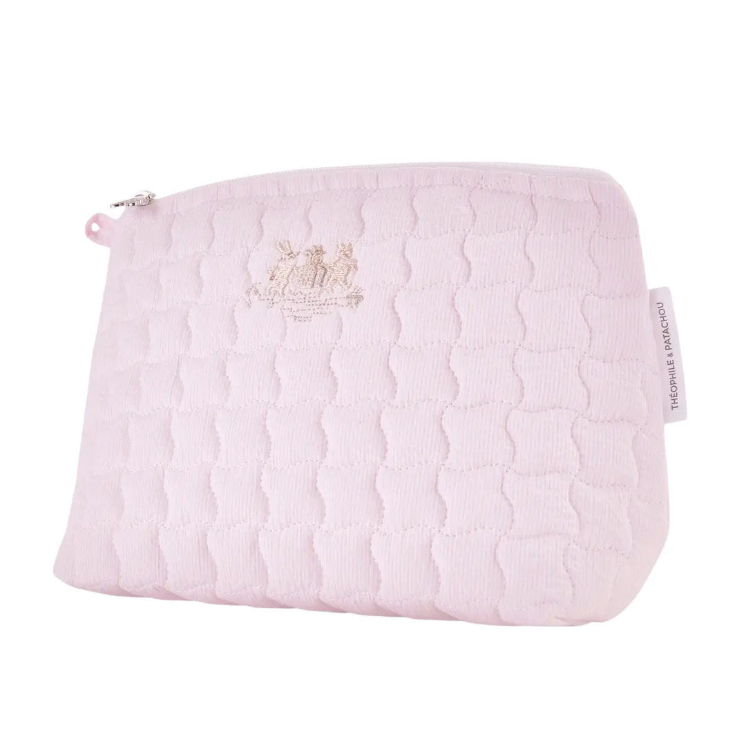 Blue Almonds Ltd Quilted Toiletry Bag - Pink Garden Party Theophile & Patachou