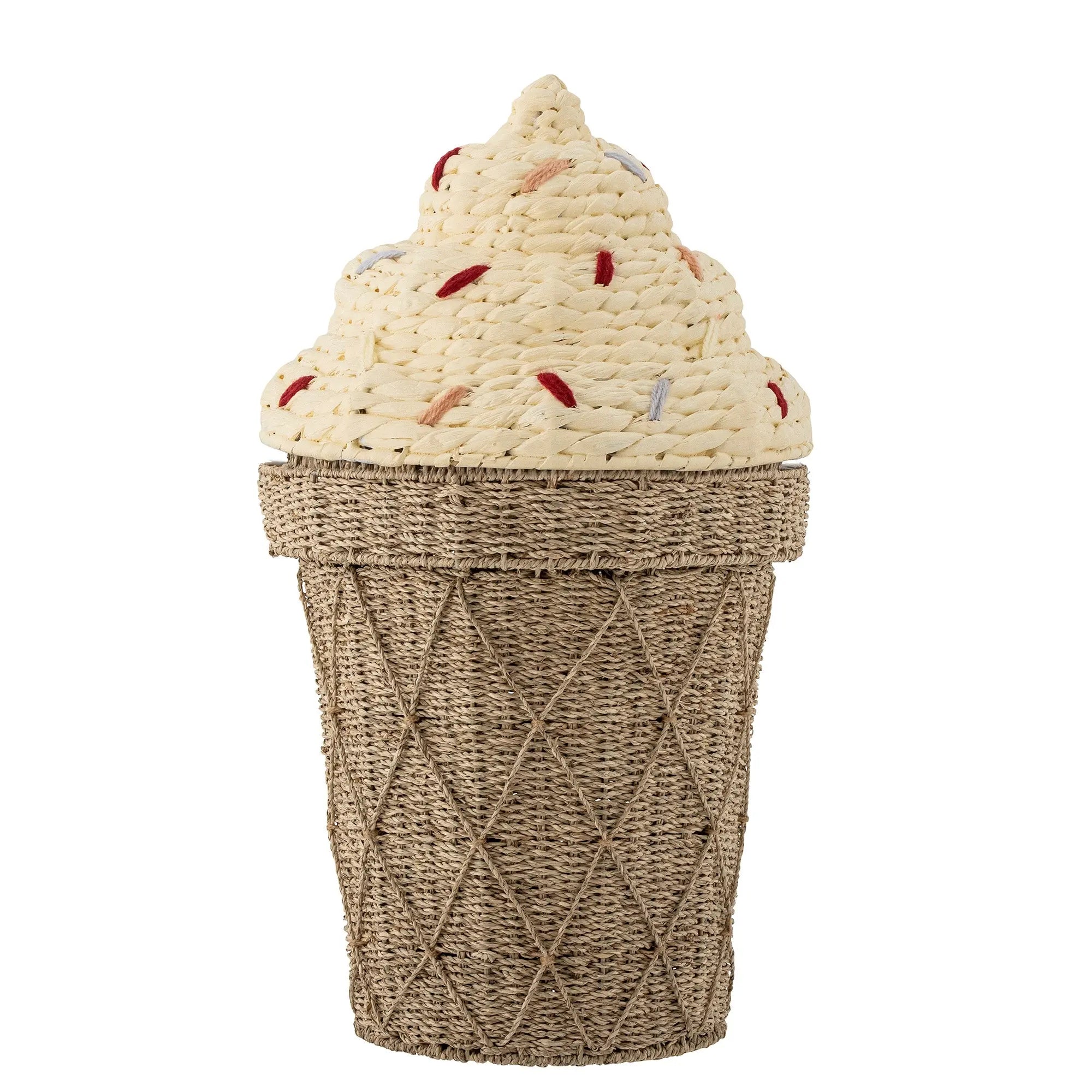 Rattan Storage Basket - Ice Cream - Blue Almonds